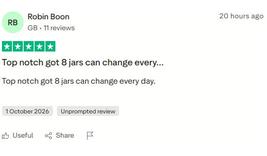 Customer testimonial on Trustpilot
